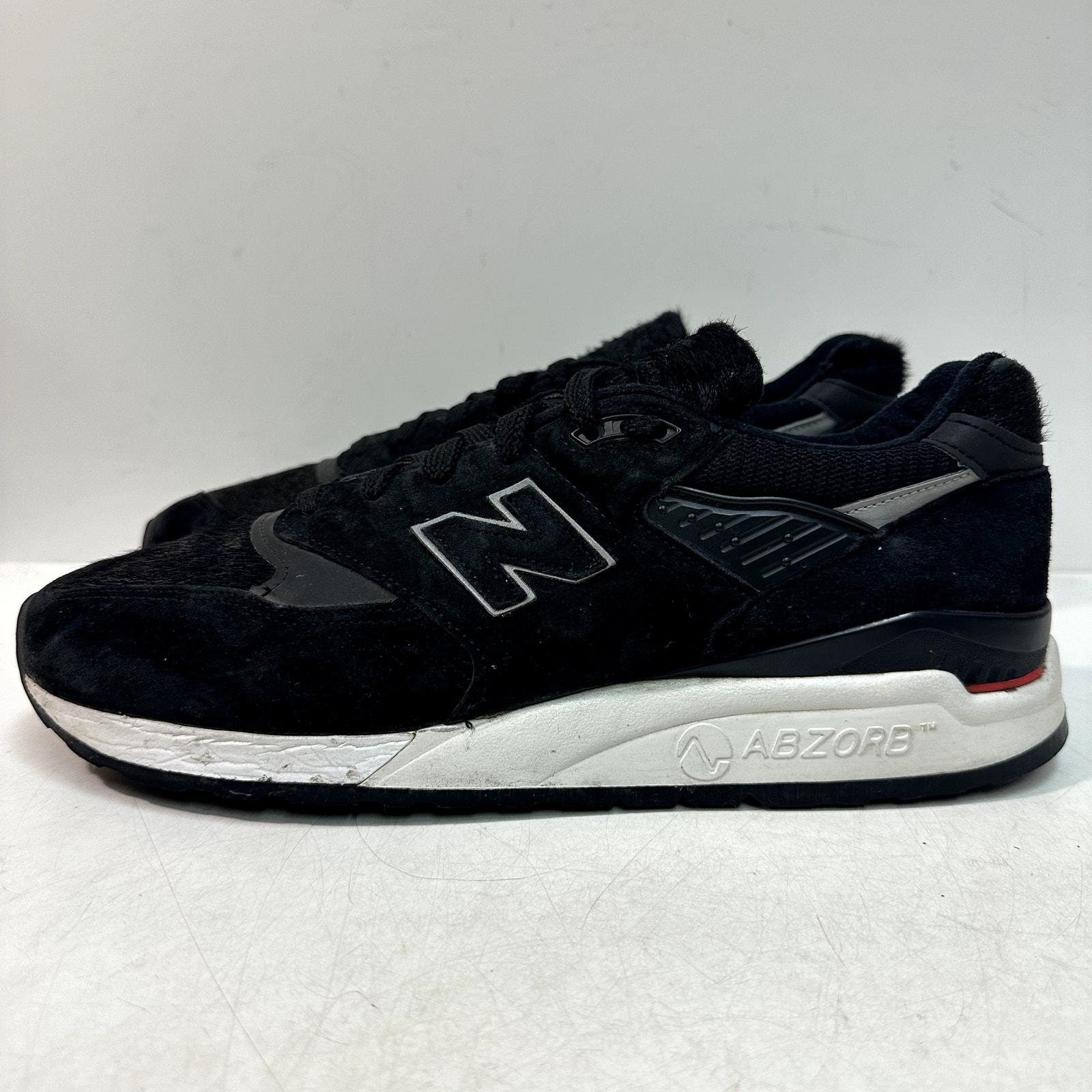 Very Good New Balance 998 Pony Hair Black White M998tcb Made In Usa Men's 11